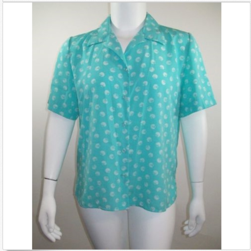 Haberdashery Top Size 18 Blue Seashell Blouse